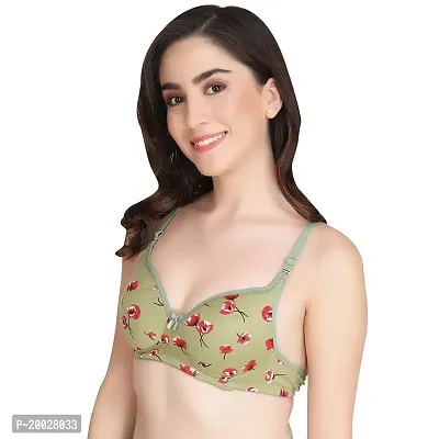 Liigne Women Printed Padded Bra - Made of Pure Cotton Full Coverage Non Wired Seamless Pushup Soft Cup for T-Shirt Saree Dress and for Everyday-thumb4