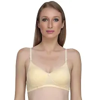 Liigne Women Padded Bra - Made of Pure Cotton Full Coverage Non Wired Seamless Pushup Soft Cup for T-Shirt Saree Dress Sports Garment for Daily Use Everyday in Red Black Cream Color-thumb3