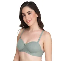 Liigne Women Half Cup Padded Bra - Made of Pure Cotton Full Coverage Non Wired Seamless Pushup Soft Cup for T-Shirt Saree Dress and for Everyday-thumb3