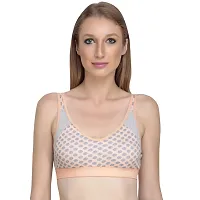 Liigne Cotton Women Sports Bra - Full Coverage Non Padded Non Wired Push Up Soft Cup for Dress Saree T-Shirt for Gym Running Daily and Casual Everyday Use-thumb3