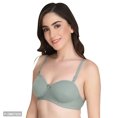 Liigne Women Half Cup Padded Bra - Made of Pure Cotton Full Coverage Non Wired Seamless Pushup Soft Cup for T-Shirt Saree Dress and for Everyday-thumb4