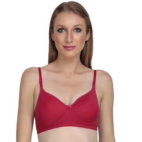 Liigne Women Padded Bra - Made of Pure Cotton Full Coverage Non Wired Seamless Pushup Soft Cup for T-Shirt Saree Dress Sports Garment for Daily Use Everyday