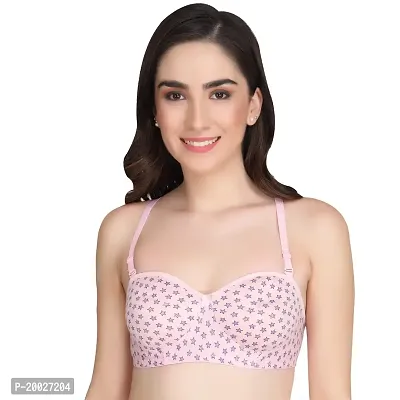 Liigne Women Star Print Half Cup Padded Everyday Bra for Women-thumb0