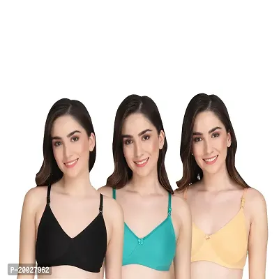 Liigne Women Non Padded Bra - Made of Pure Cotton Full Coverage Non Wired Seamless Pushup Soft Cup for T-Shirt Saree Dress and for Everyday-thumb0