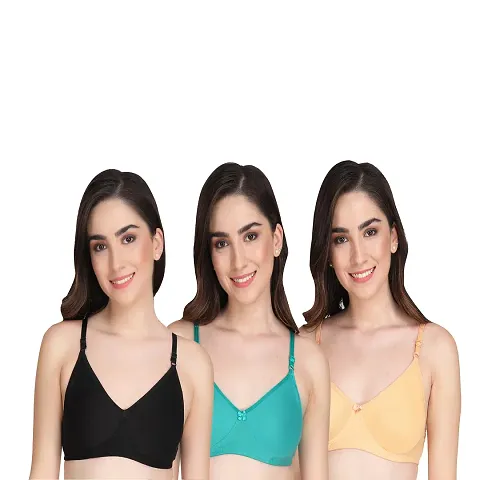 Liigne Women Non Padded Bra - Made of Pure Full Coverage Non Wired Seamless Pushup Soft Cup for T-Shirt Saree Dress and for Everyday