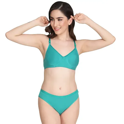 Buy Tulzott Women Half Cup Padded Bra - Made of Pure Cotton Full Coverage  Non Wired Seamless Pushup Soft Cup for T-Shirt Saree Dress Sports Garment  for Daily Use Everyday Green at