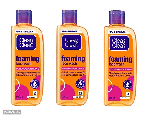 Clean  Clear Foaming Face Wash For Oily Skin, 150ml | PACK OF 3-thumb0