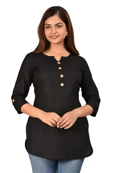 Stylish Rayon Solid Straight Kurta For Women