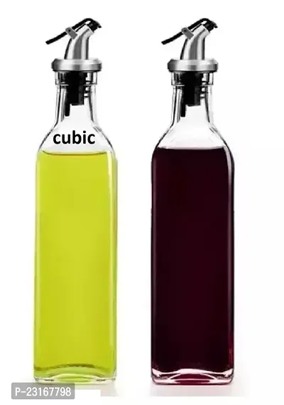 Oil And Vinegar Dispenser Bottle For Kitchen Glass Oil Bottle For Kitchen, Kitchen Oil Container Oil Pourer-Pack Of 2