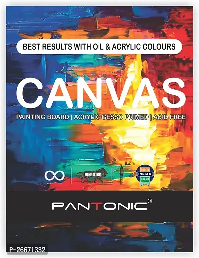 PANTONIC CANVAS PAD 5x 7 400GSM 10OZ PRIMED 10SHEETS Cotton Medium Grain Canvas Pad  Set of 1   White-thumb0