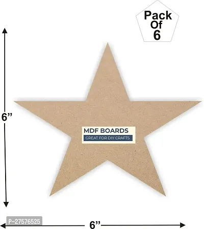 variety 6 Inch STAR MDF PACK OF 6 Wooden Geometric Object