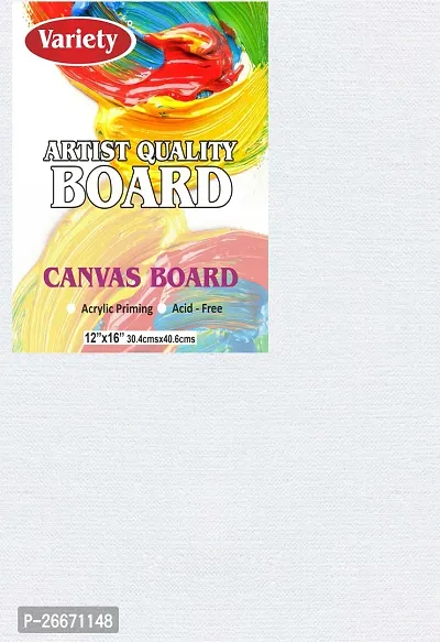 variety 12 x 16 BOARD CANVAS Cotton Medium Grain Board Canvas  Set of 6   PURE WHITE-thumb3