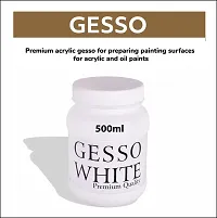 PANTONIC GESSO WHITE 500 ML White Gesso for Oil Painting, Paint Formulations, Canvas (Semi-liquid 500 ml)-thumb1