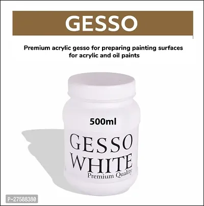 PANTONIC GESSO WHITE 500 ML White Gesso for Oil Painting, Paint Formulations, Canvas (Semi-liquid 500 ml)-thumb2