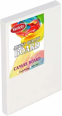 variety 6 x 10 STRETCHED CANVAS Cotton Medium Grain Stretched Canvas Board  Set of 4   PURE WHITE-thumb1