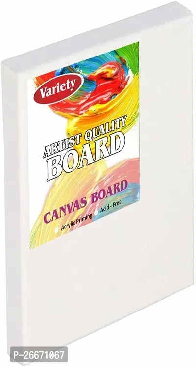 variety 6 x 10 STRETCHED CANVAS Cotton Medium Grain Stretched Canvas Board  Set of 4   PURE WHITE-thumb2