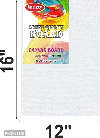 variety 12 x 16 BOARD CANVAS Cotton Medium Grain Board Canvas  Set of 6   PURE WHITE-thumb2