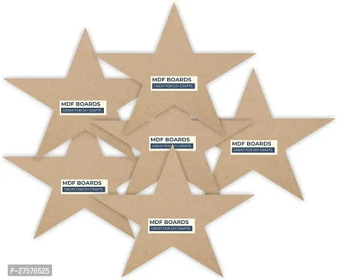 variety 6 Inch STAR MDF PACK OF 6 Wooden Geometric Object-thumb2