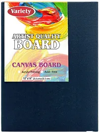 variety 10 x 14 BLK CANVAS BOARD Cotton Medium Grain Board Canvas  Set of 6   Black-thumb1