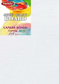 variety 8 x 10 CANVAS BOARD Cotton Medium Grain Board Canvas  Set of 6   White-thumb2