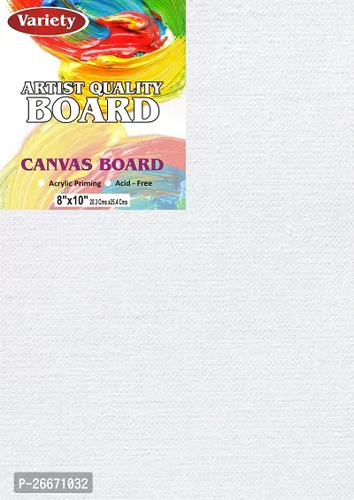 variety 8 x 10 CANVAS BOARD Cotton Medium Grain Board Canvas  Set of 6   White-thumb3