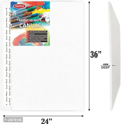 variety 24 X 36 CANVAS BOARD Cloth Medium Grain Board Canvas (Set of 1) (PURE WHITE)