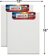 Variety Canvas 12 x 16 Pre Box Canvas Artist Grade Pack of 2 Cotton Medium Grain Board Canvas, Pre Stretched Canvas  Set of 2   White-thumb1