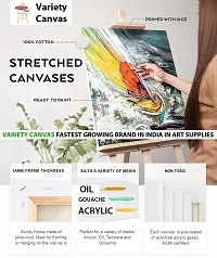 variety 9 x 12 PRE STRETCHED CANVAS ARTIST QUALITY TRIPLE LAYER Cotton Medium Grain Stretched Canvas Board, Board Canvas, Canvas Pad, Pre Stretched Canvas  Set of 1   PURE WHITE-thumb2