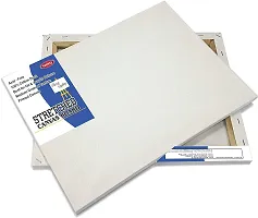 variety 4 x 8 STRETCHED CANVAS BOARD Cotton Medium Grain Stretched Canvas Board  Set of 2   PURE WHITE-thumb1