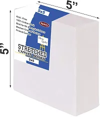 variety 5 x 5 STRETCHED CANVAS Cotton Medium Grain Pre Stretched Canvas  Set of 4   PURE WHITE-thumb1