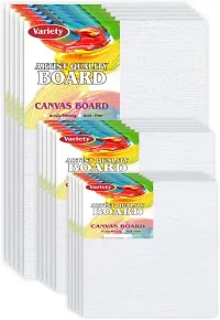 Variety Canvas 6x8 [5] 4x4 [5] 3x3 [5] Artist canvas board Cotton Medium Grain Board Canvas, Primed Canvas Board  Set of 15   White-thumb1