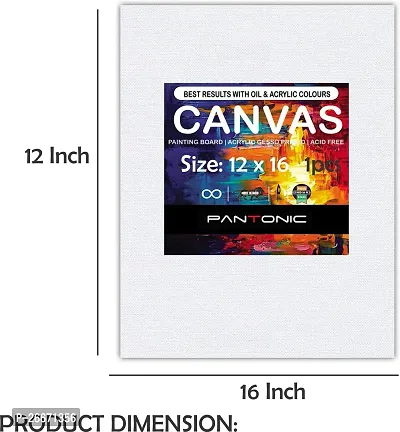 PANTONIC 12 x 16 Artists CANVAS BOARD TRIPLE LAYER PRIMED Cotton Medium Grain Board Canvas  Set of 1   White-thumb2