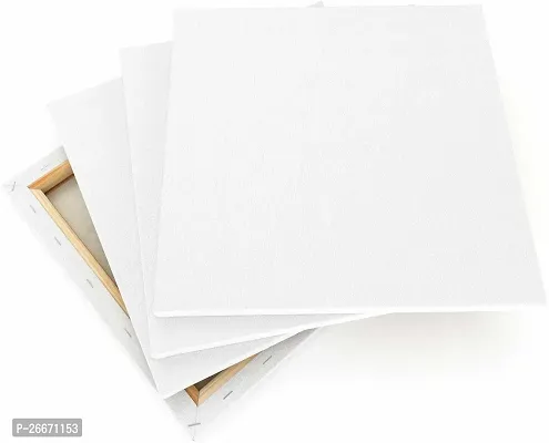 variety 12 x 14 STRETCHED CANVAS BOARD Cotton Medium Grain Stretched Canvas Board  Set of 2   PURE WHITE-thumb2