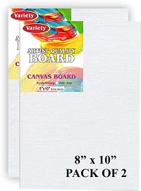 variety 8 x 10 And 10 x 12 Inch Size, A4 Canvas Boards for Painting, Different Size Combo Pack Cotton Medium Grain Board Canvas  Set of 5   PURE WHITE-thumb2