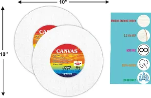 variety 10 ROUND CANVAS BOARD Cotton Medium Grain Board Canvas, Primed Canvas Board  Set of 2   PURE WHITE-thumb1