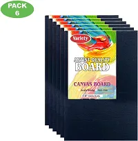 variety 4 x 6 BOARD CANVAS Cotton Medium Grain Board Canvas  Set of 6   Black-thumb1