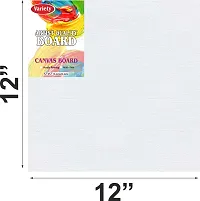 variety 12 x 12 CANVAS BOARD Cotton Medium Grain Board Canvas  Set of 4   PURE WHITE-thumb1