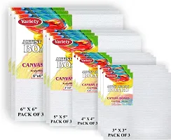 variety 6x6 5x5 4x4 3x3 BOARD CANVAS Cloth Medium Grain Board Canvas  Set of 12   White-thumb1