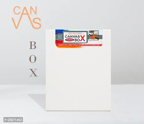 Variety Canvas Box Canvas 8 x 10 Inch pack of 1 Cotton Medium Grain Board Canvas  Set of 1   PURE WHITE