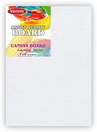 variety White Canvas 8x10 [10] 5OZ Primed Cotton Medium Grain Board Canvas, Primed Canvas Board  Set of 10   PURE WHITE-thumb1