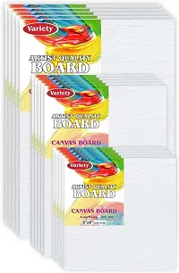 Variety Canvas 8x10 [5] 6x8 [5] 6x6 [5] Artist canvas Cotton Medium Grain Board Canvas, Primed Canvas Board  Set of 15   White-thumb1