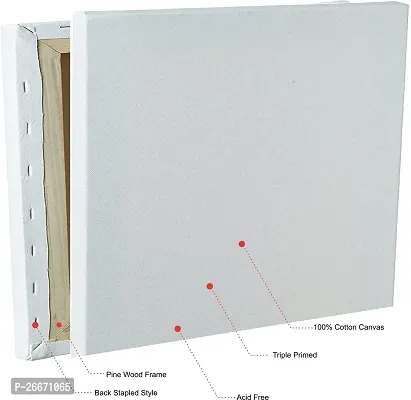 variety 10 x 14 STRETCHED CANVAS BOARD Cotton Medium Grain Stretched Canvas Board  Set of 4   White-thumb3