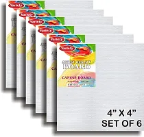 Variety Canvas VARIETY CANVAS 4 x 4 BOARD PACK OF 6 Cotton Medium Grain Board Canvas  Set of 6   PURE WHITE-thumb1