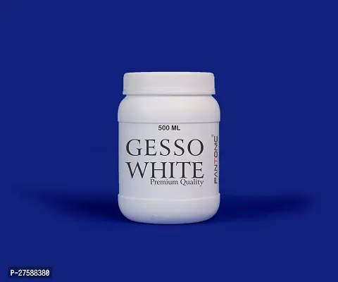 PANTONIC GESSO WHITE 500 ML White Gesso for Oil Painting, Paint Formulations, Canvas (Semi-liquid 500 ml)