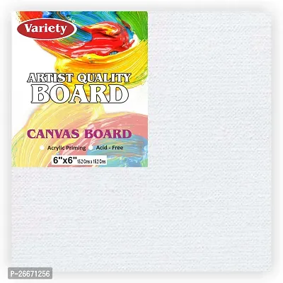 variety 5OZ WHITE CANVAS 8x10 [5] 6x8[5] 6x6 [5] PACK OF 15 COMBO Cotton Medium Grain Board Canvas, Primed Canvas Board  Set of 15   PURE WHITE-thumb4