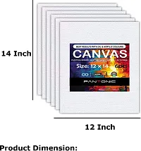 PANTONIC 12 x 14 Artists CANVAS BOARD TRIPLE LAYER PRIMED Cotton Medium Grain Board Canvas, Primed Canvas Board  Set of 6   White-thumb1