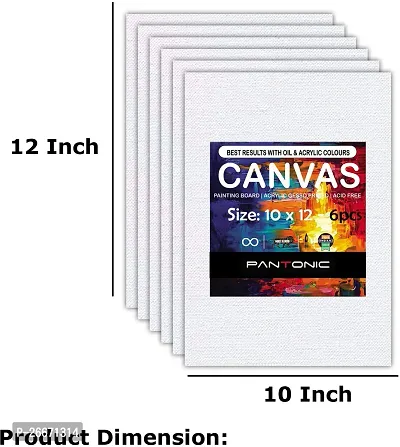 PANTONIC 10 x 12 Artists CANVAS BOARD TRIPLE LAYER PRIMED Cotton Medium Grain Board Canvas, Primed Canvas Board  Set of 12   White-thumb2