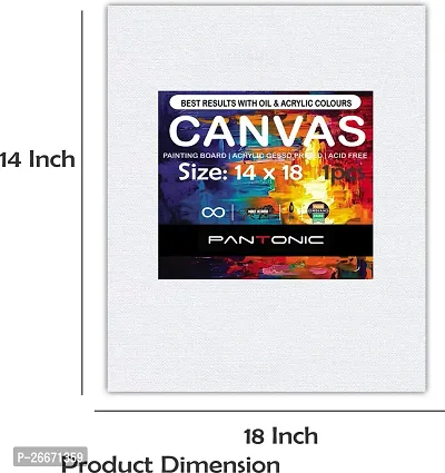 PANTONIC 14 x 18 Artists CANVAS BOARD TRIPLE LAYER PRIMED Cotton Medium Grain Board Canvas, Primed Canvas Board  Set of 1   White-thumb2