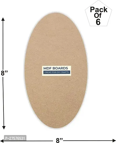 variety 8 Inch OVAL MDF PACK OF 6 Wooden Geometric Object-thumb2