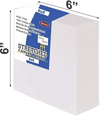 variety 6 x 6 PRE STRETCHED CANVAS Cotton Medium Grain Pre Stretched Canvas  Set of 4   PURE WHITE-thumb1